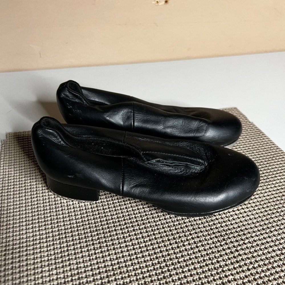 Bloch Black Leather Slip On Split Sole Tap Shoes Shockwave Taps Size‎ 4M
